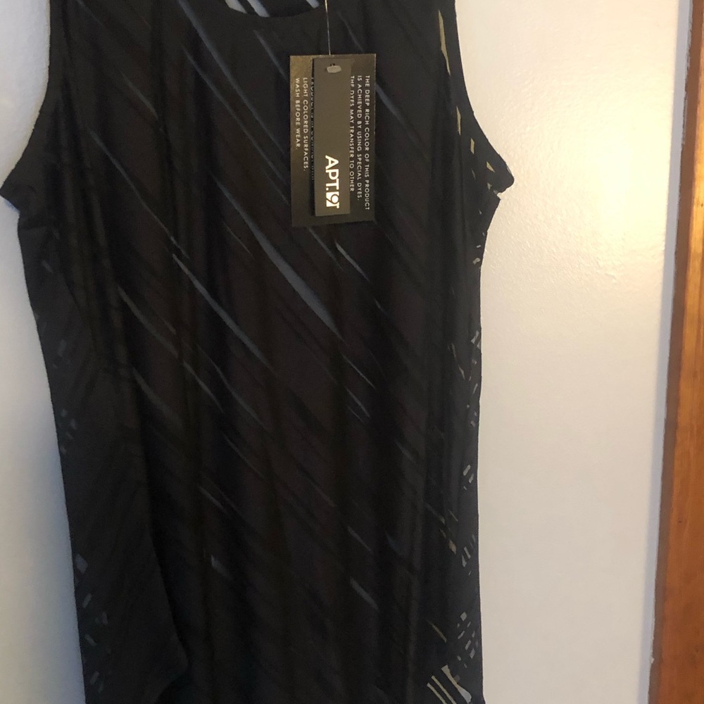 Apt. 9 black sheer/ patterned sleeveless top